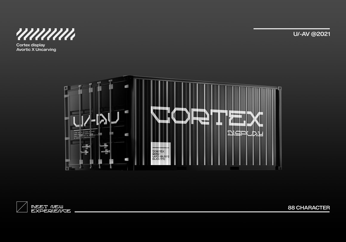 Cortex 暗黑工业风现代感刚性未来概念英文字体包 Display Font（6863）