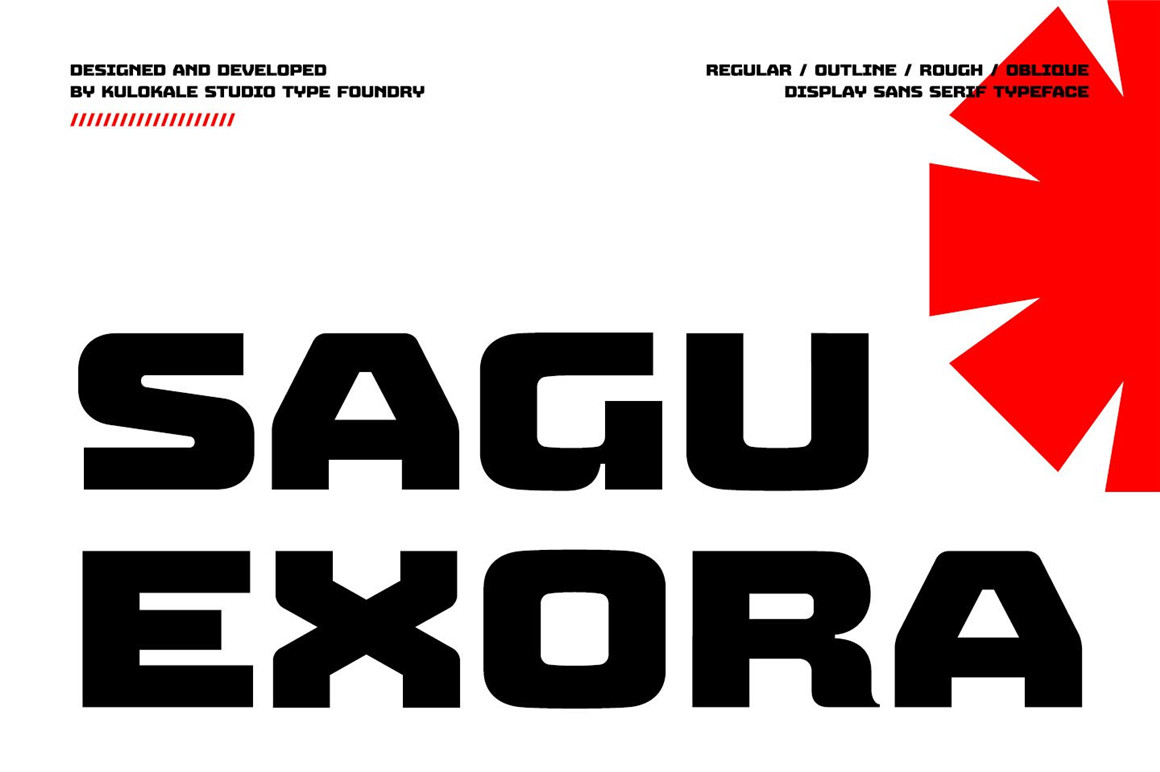 Kulokale 极简现代厚重大海报杂志标题无衬线英文字体 Sagu Exora（6882）图层云1