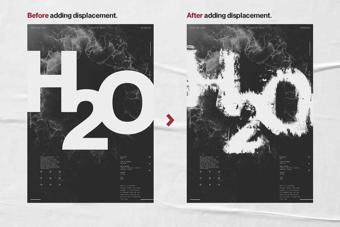 TWINBRUSH 水墨中国风视觉美学纸张肌理纹理置换失真海报PSD创作者 Ultimate Distortion Poster Creator（6892）图层云