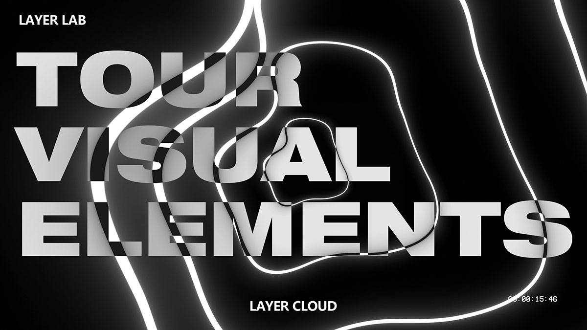EZCO 200多个复古美学4K黑白科幻几何抽象灵感运动元素纹理循环电影音乐MV视频素材包 TOUR VISUAL ELEMENTS（6888）图层云