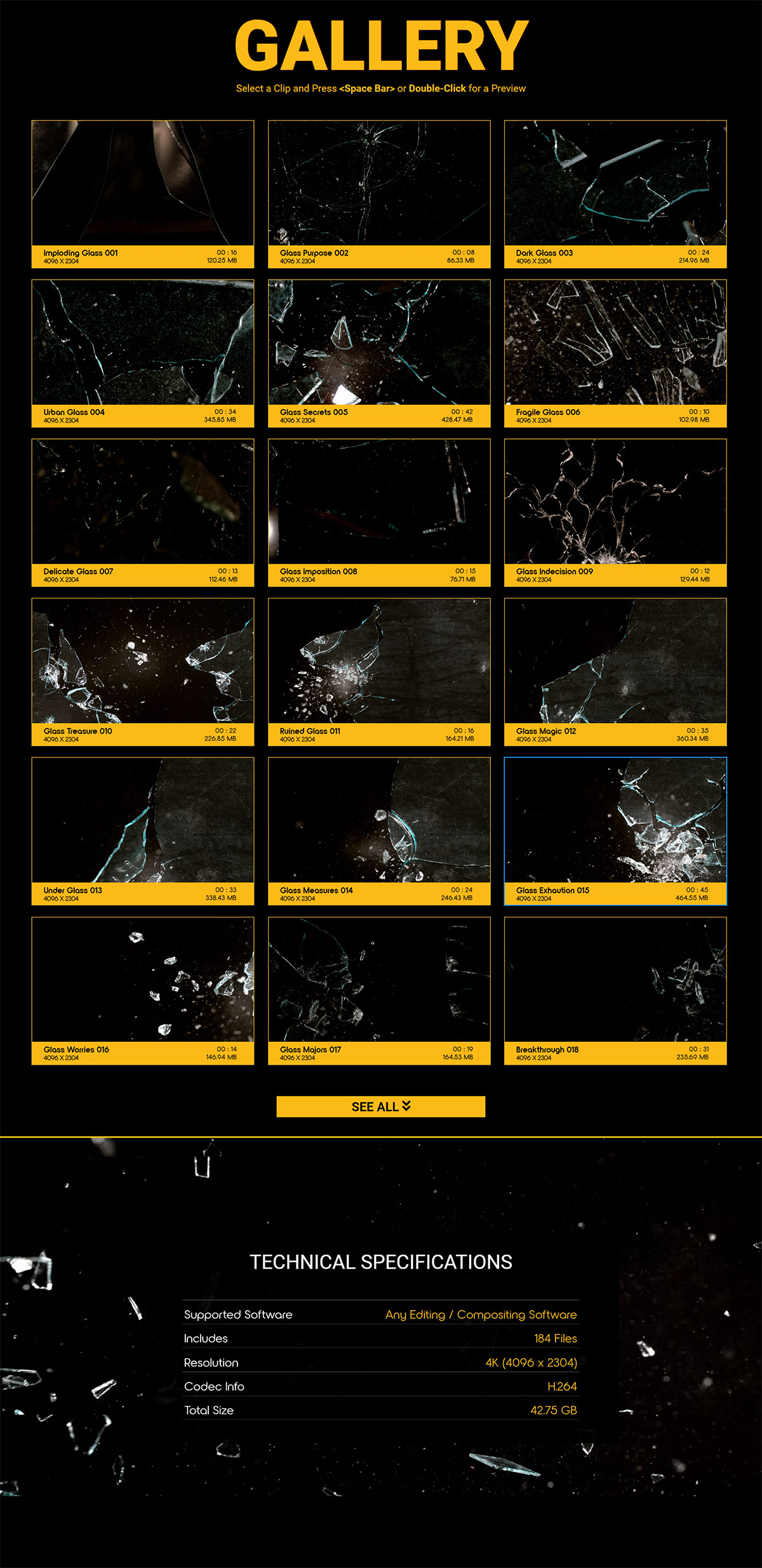 BusyBoxx 184个玻璃撞击炸裂破碎动画 Glass Breaks（6903）图层云