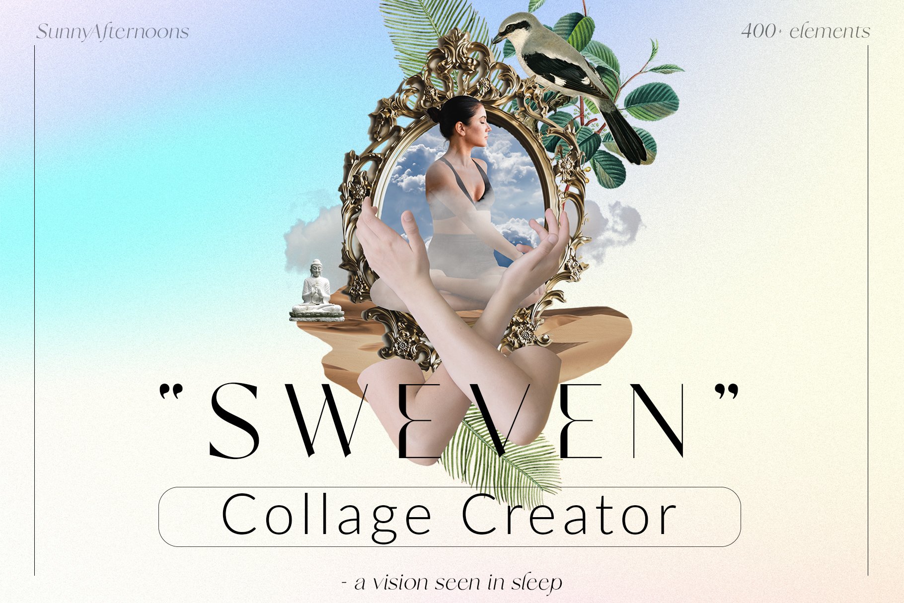 SunnyAfternoons 斯威文梦境灵感植物手工裁剪数字拼贴艺术创作者PNG设计元素 Sweven Collage Creator（6904）