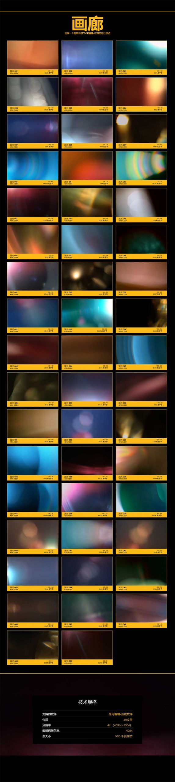 BusyBoxx 50个唯美漂亮真实镜头光效叠加动画 Light Leaks（6903）图层云1