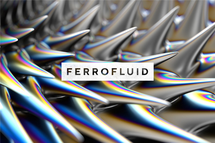 RuleByArt 酸性未来科幻立体三维3D金属有机尖齿异形酸性设计风格PNG设计素材 Ferrofluid Abstract Textures（6962）