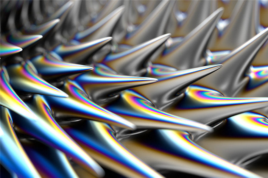 RuleByArt 酸性未来科幻立体三维3D金属有机尖齿异形酸性设计风格PNG设计素材 Ferrofluid Abstract Textures（6962）图层云2