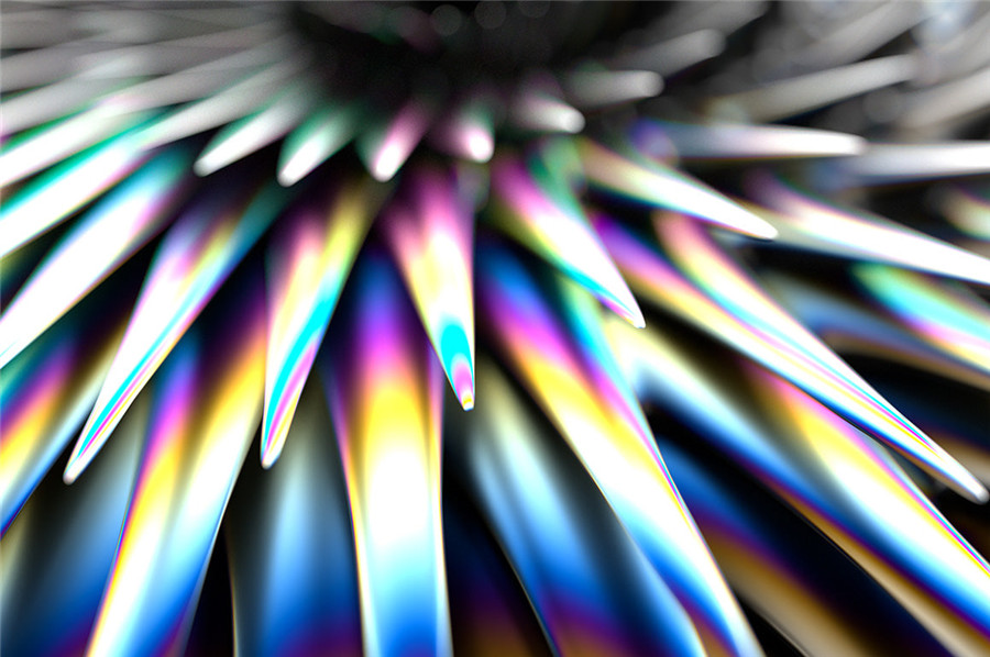 RuleByArt 酸性未来科幻立体三维3D金属有机尖齿异形酸性设计风格PNG设计素材 Ferrofluid Abstract Textures（6962）图层云4