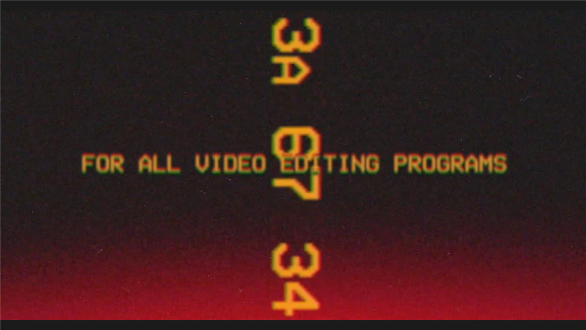 YCImaging 复古胶片美学字母数字闪烁烧录梦幻气息电影遮罩4K视频叠加包（4737）图层云