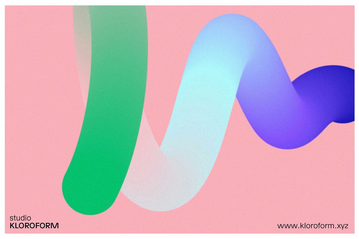 KLOROFORM  70个彩色时髦动态渐变混合模糊噪点效果海报封面设计元素 Gradient Blend Noise Vol. 2（7050）图层云20