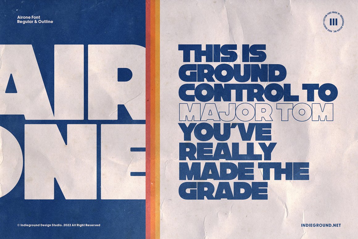 INDIEGROUND  现代活力艺术超粗体厚重标题排版海报封面英文标题 AIRONE FONT（7070）图层云3
