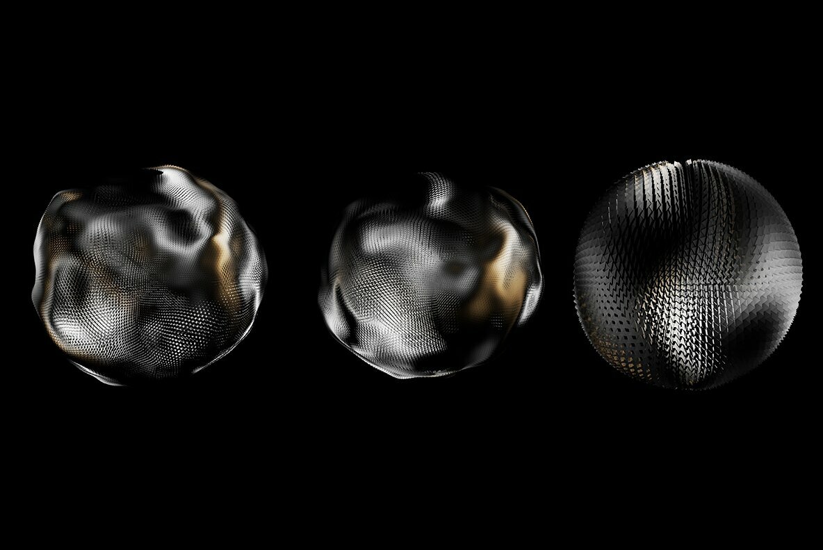 Codetoform 20个高分辨率未来主义酷黑3D抽象液态几何球体背景素材包 GEO_SPHERE1 Image Pack（7074）图层云1