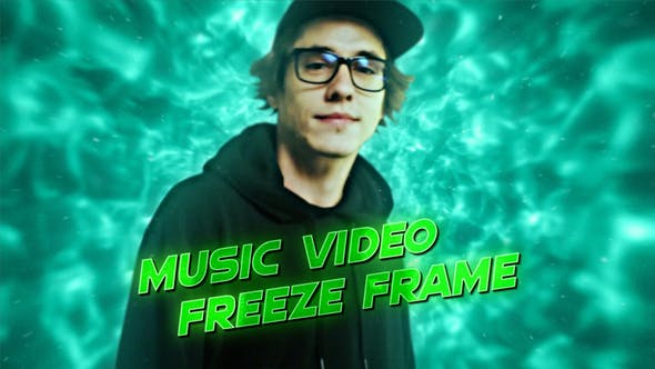 AE模板：新潮摇滚动态流体音乐MV视频人物冻结帧栏目包装 Music Video Freeze Frame（7083）图层云