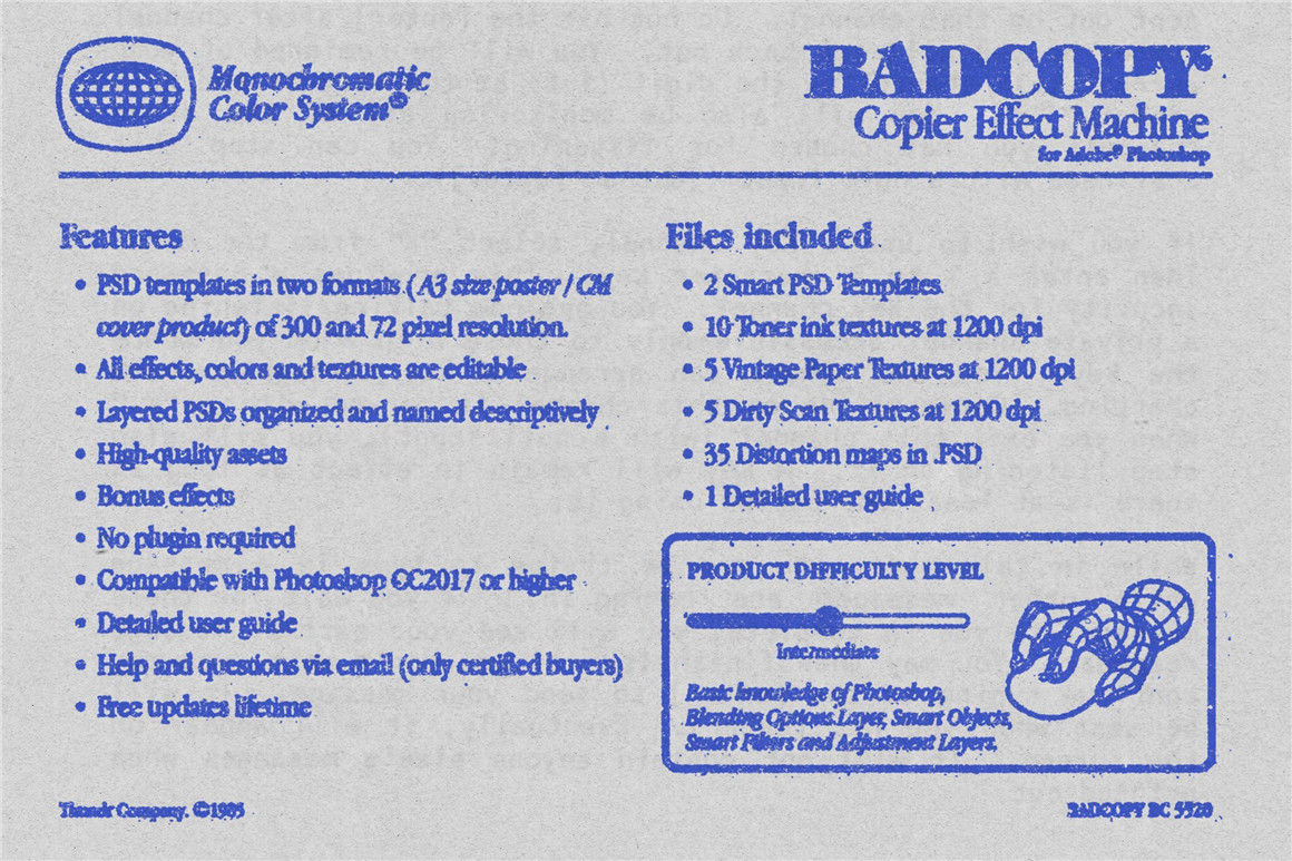 Thundr Co 80年代复古做旧粗糙油墨渗透毛刺碳粉打印置换效果PSD模板素材 BADCOPY Copier Effect Machine for PS（7094）图层云5