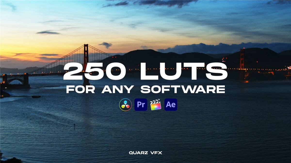 Quarz 250个无人机航拍电影音乐婚礼视频颜色校正LUT调色预设包 250 LUT Color Presets（7101）