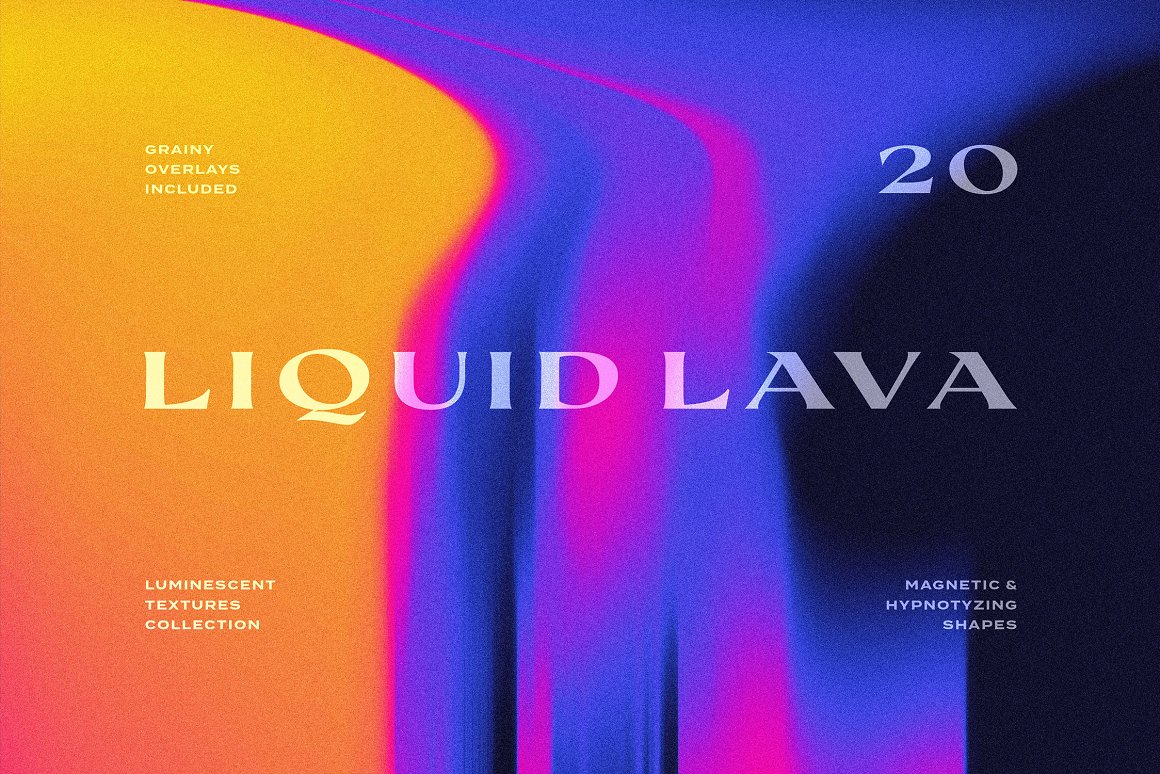 Liquid Lava 20款炫彩流体渐变迷幻液体熔岩油漆抽象艺术海报背景底纹PSD图片设计素材 Luminescent Textures（7104）图层云