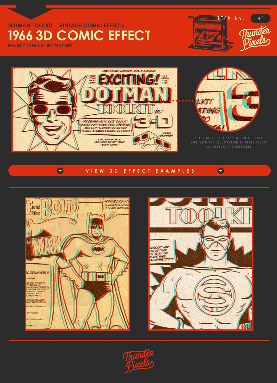 DotMan ToolKit 80年代复古美学波普艺术漫画半色调纸质扫描印刷墨迹纹理包  Vintage Comic Effects（7112）图层云