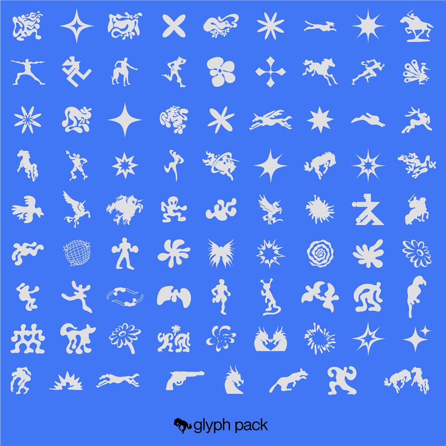 Hvnter 潮流嘻哈卡通动物角色轮廓字形字母矢量设计图案素材 CORPORATE ASSET Vol.1（7205）图层云1