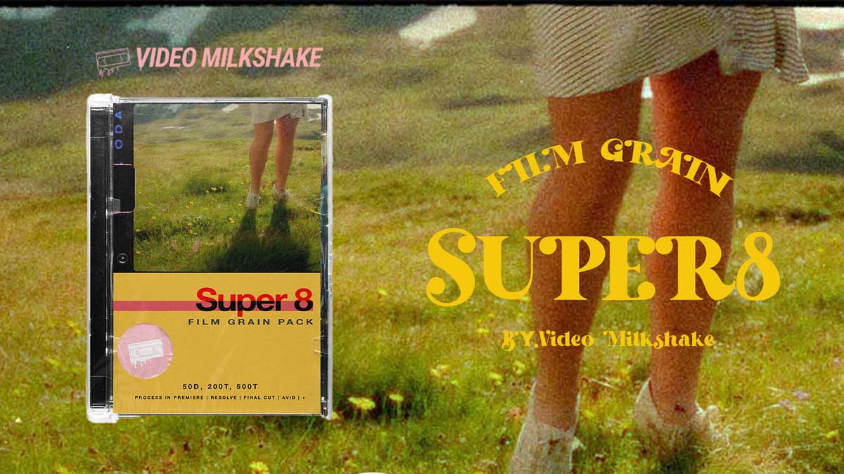 Video Milkshake 复古电影风格SUPER 8胶片扫描遮罩泄露颗粒背景视频素材 SUPER 8 FILM GRAIN PACK（7221）
