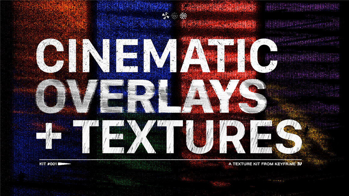KEYFR 70个抽象多彩色调砂换毛刺噪点失真砾置效果纹理背景视频素材  Cinematic Texture Kit.001（7240）