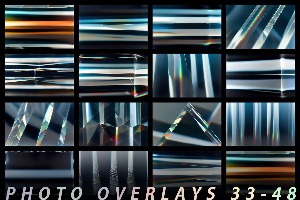 80款逼真漏光水晶玻璃光棱镜反射照片叠加效果背景图片设计素材（7479）图层云8