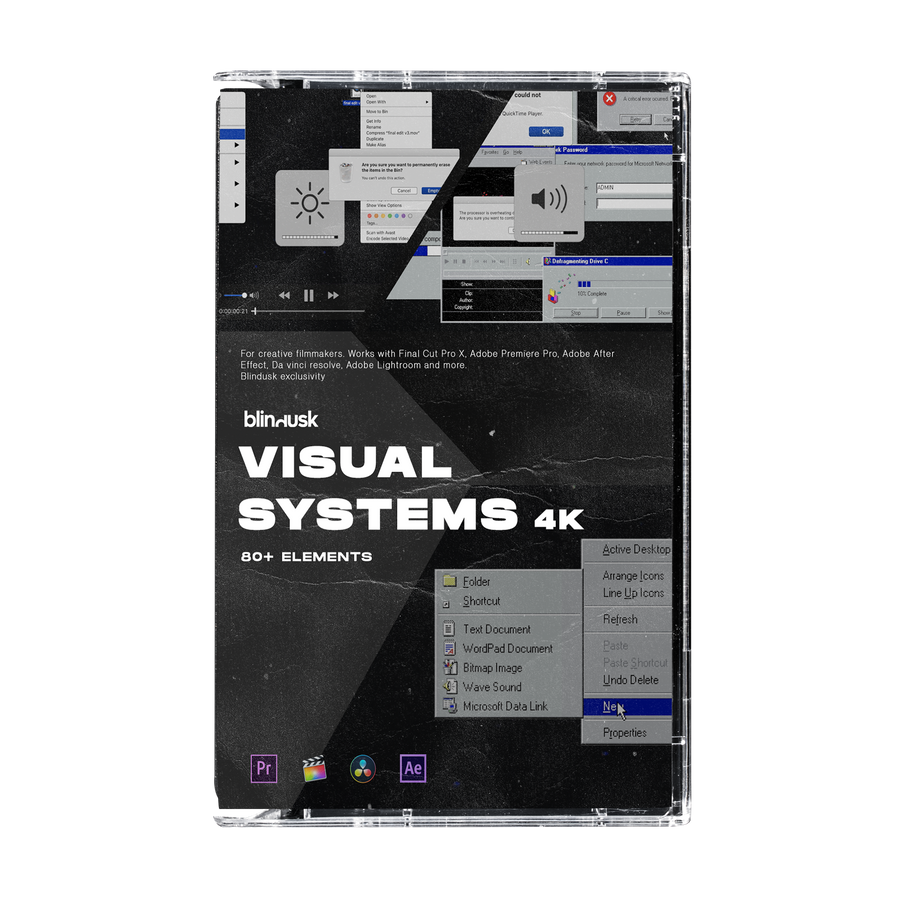 Blindusk 复古WIN98系统像素风格窗口弹窗图标控件视觉美学动画叠加层 VISUAL SYSTEMS（7485）图层云1