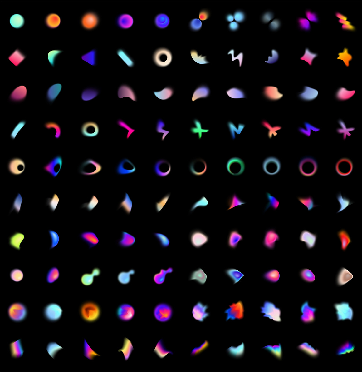 100个抽象酸性渐变弥散光模糊颗粒噪点纹理背景艺术图形设计素材 The Graints（7492）图层云20