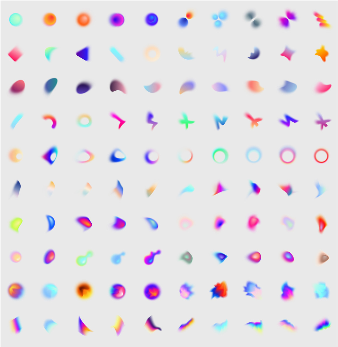 100个抽象酸性渐变弥散光模糊颗粒噪点纹理背景艺术图形设计素材 The Graints（7492）图层云21