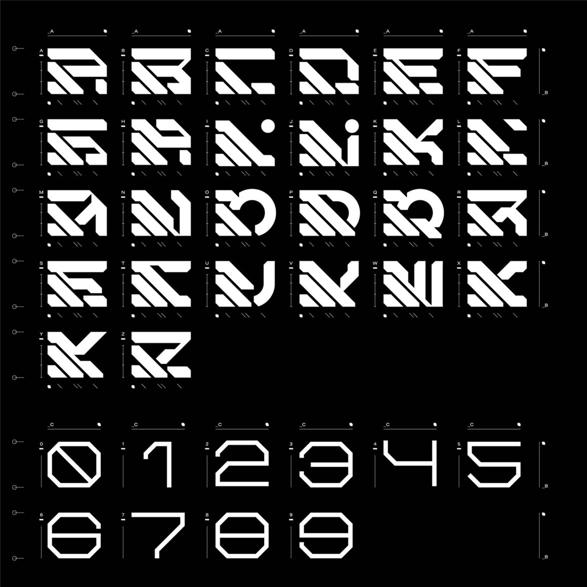 英文字体：赛博朋克未来主义氛围机甲科幻机械形状英文字体 Studio innate Automato（7523）图层云7