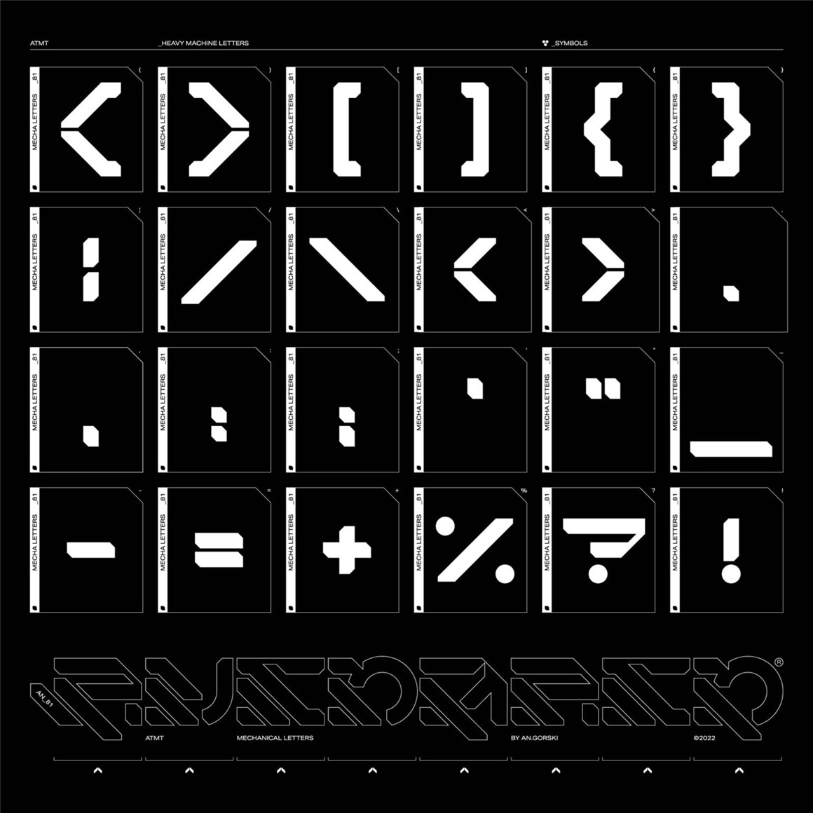 英文字体：赛博朋克未来主义氛围机甲科幻机械形状英文字体 Studio innate Automato（7523）图层云6
