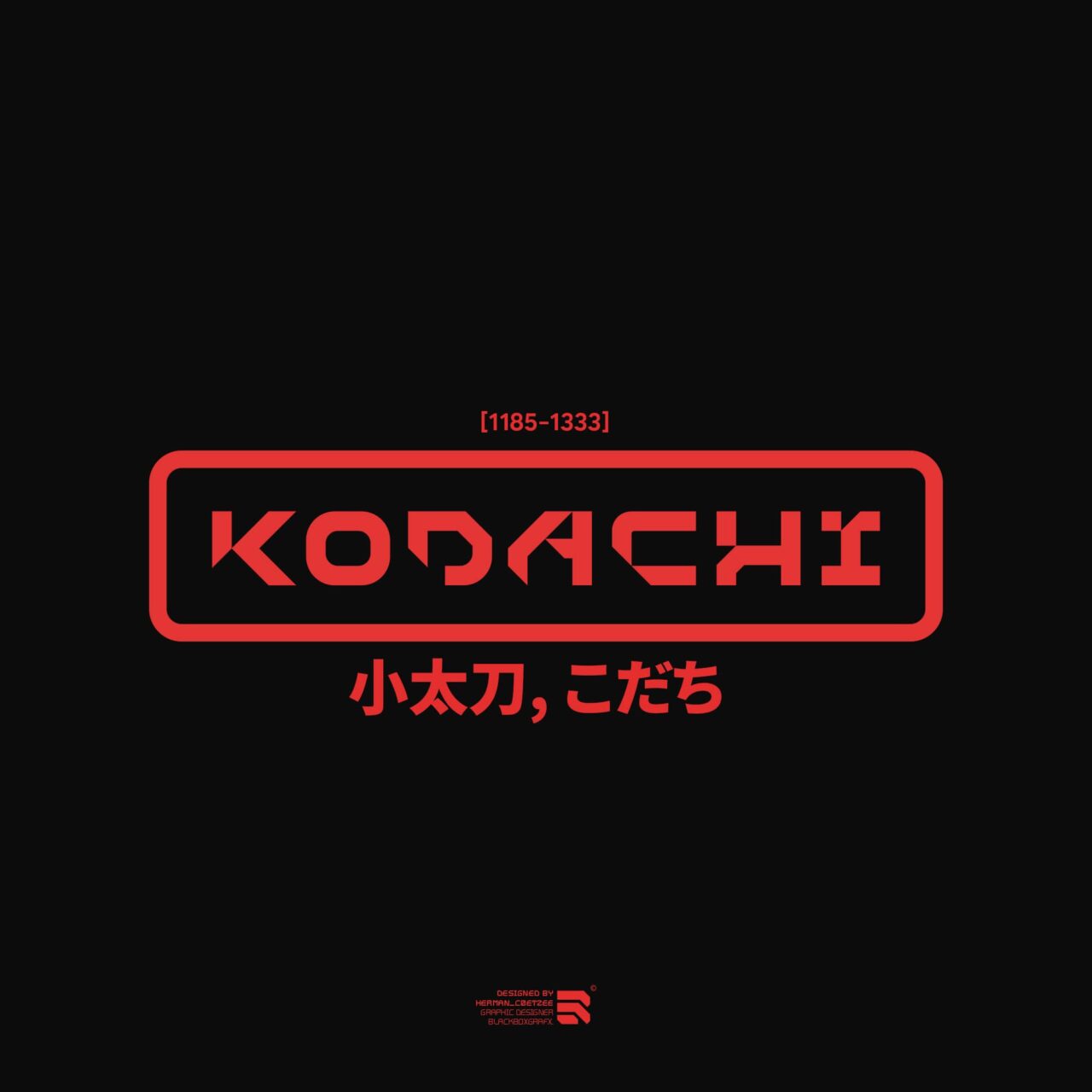 英文字体：硬朗日系太刀风格标题海报封面英文字体 Kodachi（7547）图层云