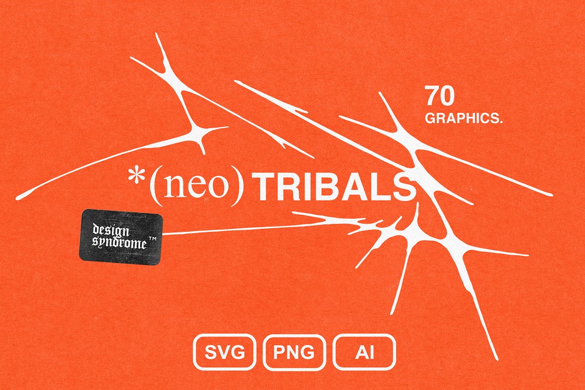 70个新潮极简主义线条服装矢量图形 Tribals Graphics Pack（7565）图层云