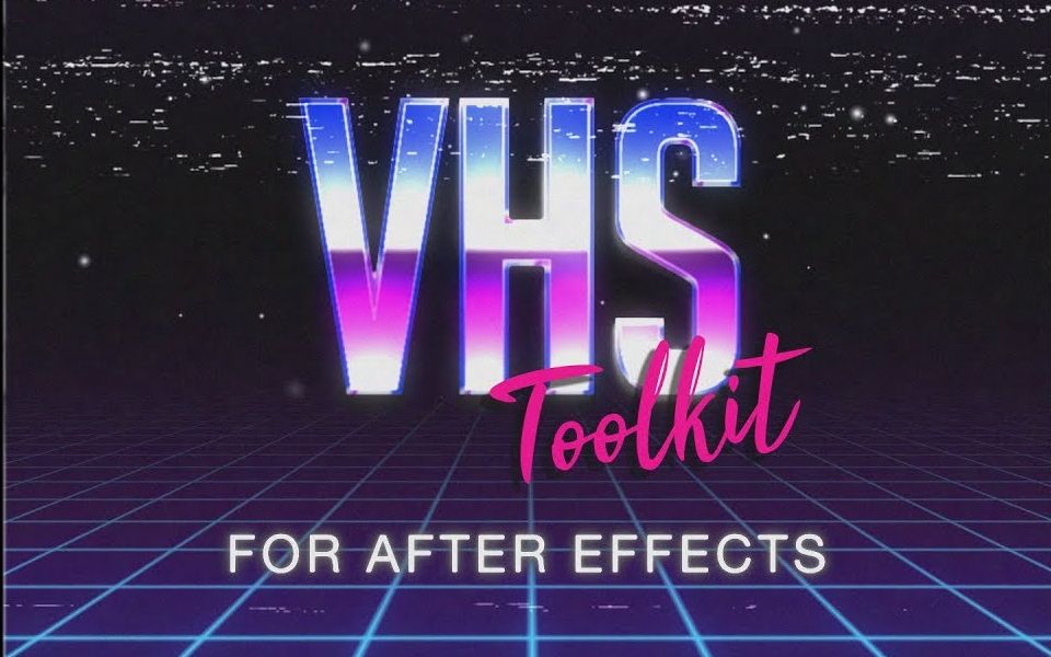 AE模板：80年代复古VHS磁带色差损坏故障扭曲动画背景声音叠加效果包（7580）图层云