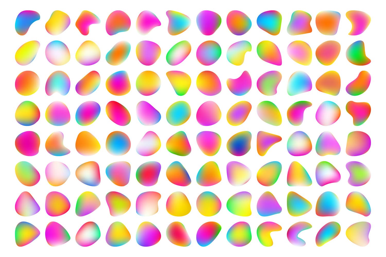 100个高分辨率彩色有机形状渐变海报背景纹理 Big Bundle Organic Gradient Color （7595）图层云3