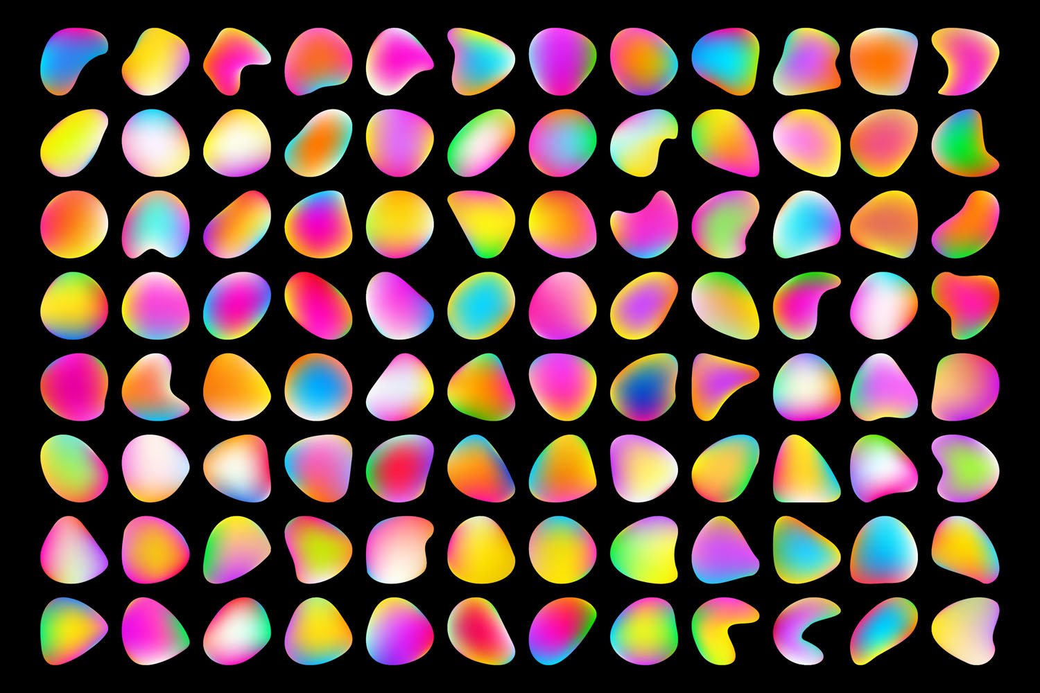 100个高分辨率彩色有机形状渐变海报背景纹理 Big Bundle Organic Gradient Color （7595）图层云4