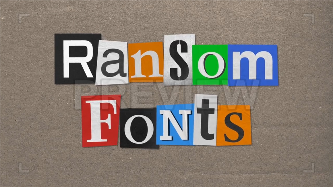 186个复古拼贴艺术杂志手工剪裁字母数字符号动画素材包 Ransom Type-Kit Animation Pack（7621）图层云2