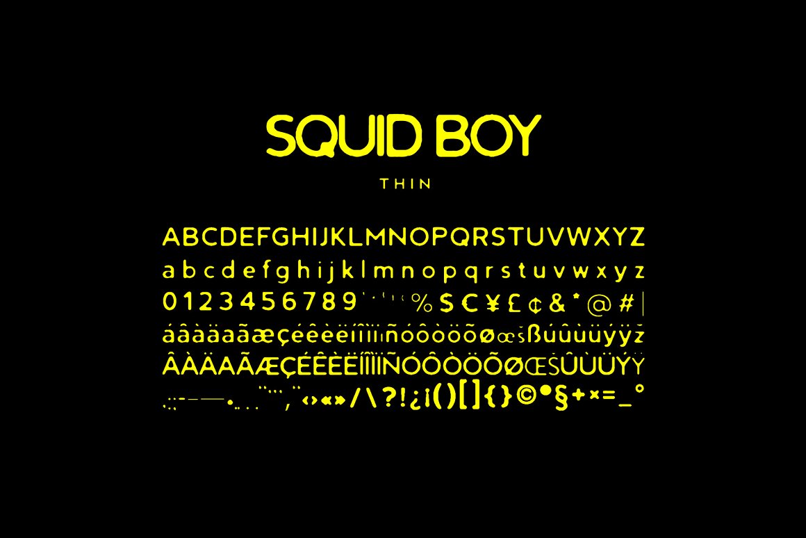 英文字体：大胆复古墨水印染渗色出血海报封面排版字体 Squid Boy - Ink Bleed Sans Serif（7638）图层云7