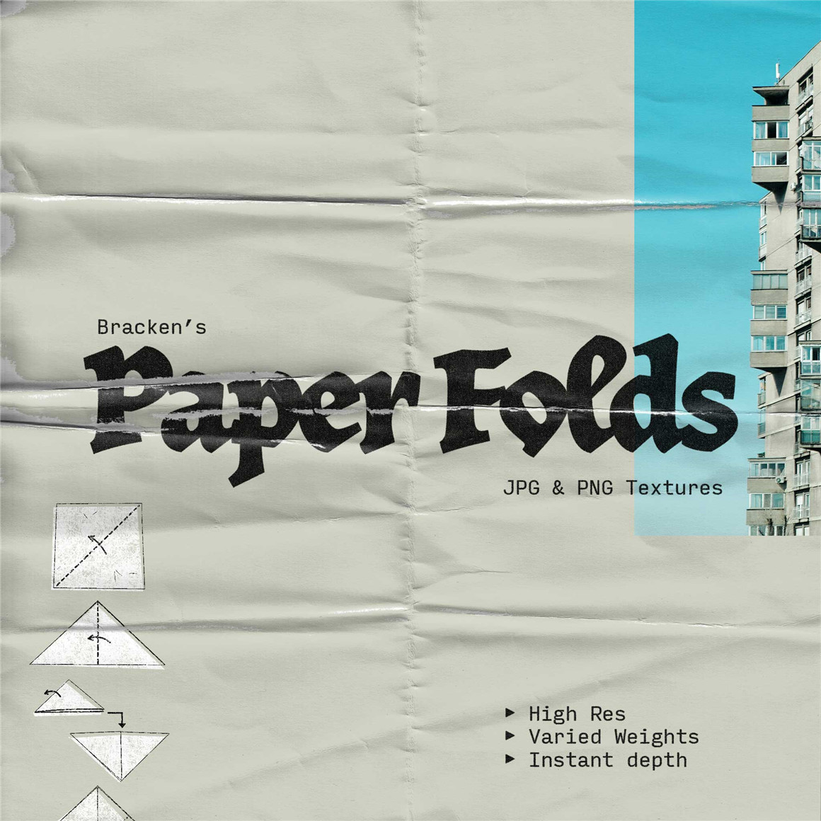 104款复古做旧粗糙褶皱折痕纹理肌理海报叠加背景图片设计素材 Paper Folds by bracken（7678）图层云1
