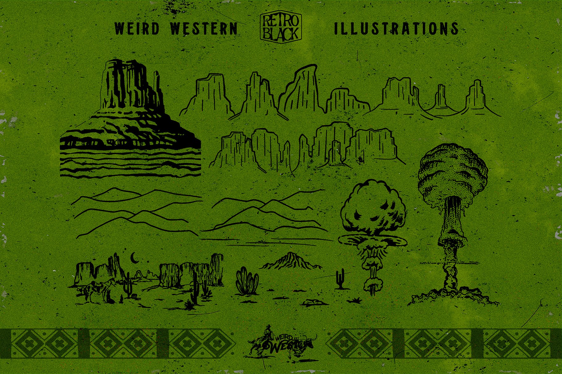 320款90年代复古西部牛仔沙漠元素动物仙人掌矢量图标插图AI矢量设计素材 320 Western Icons and Illustrations（7712）图层云11
