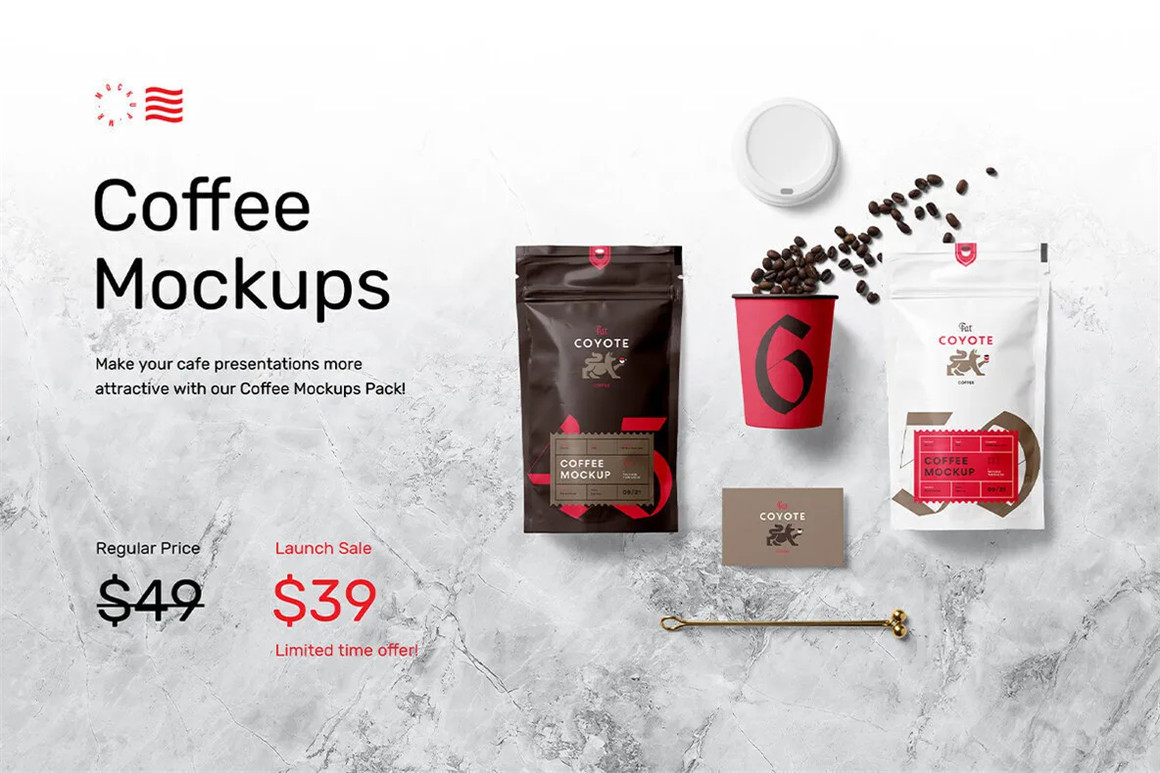 Mr.Mockup 咖啡面包店铺品牌形象包装VI应用设计作品贴图展示PSD样机模板素材 Coffee Mockups（7689）图层云