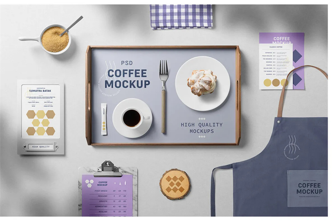 Mr.Mockup 咖啡面包店铺品牌形象包装VI应用设计作品贴图展示PSD样机模板素材 Coffee Mockups（7689）图层云9