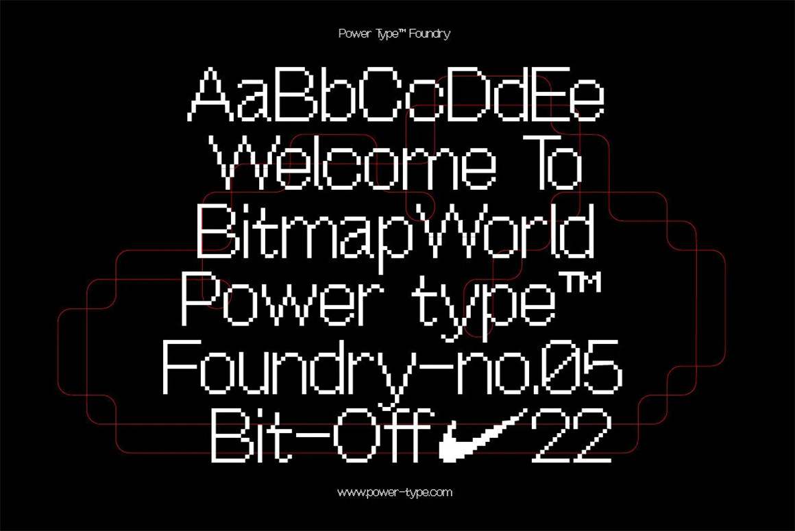英文字体：暗黑复古8it现代像素风格海报标题服装包装设计英文字体 OffBit Typeface（7690）图层云6