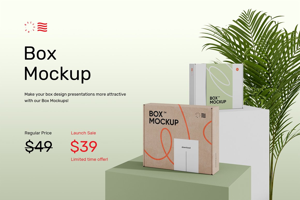 Mr.Mockup™ 22个高端产品快递纸纸板包装盒设计PSD贴图样机模板套装 Box Mockup Bundle – Mailing Box（7732）图层云4