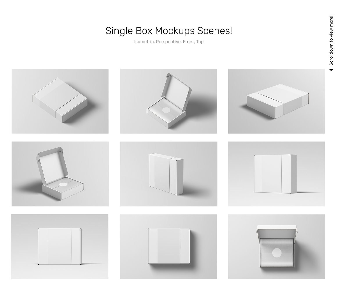 Mr.Mockup™ 22个高端产品快递纸纸板包装盒设计PSD贴图样机模板套装 Box Mockup Bundle – Mailing Box（7732）图层云11
