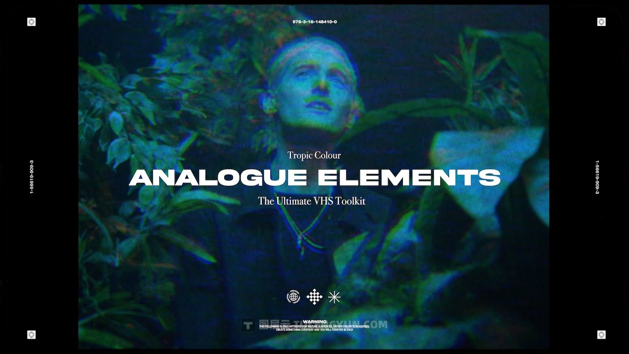 真实CRT视觉美学模拟散景耀斑纹理转场过渡音效视频素材包 Tropic Colour ANALOGUE ELEMENTS（7688）