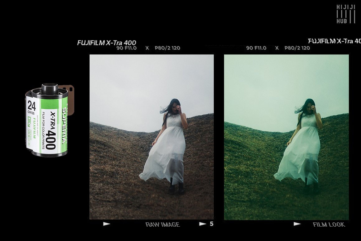富士黄绿色怀旧胶片电影质感LR预设包 8 FujiFilm X-Tra 400 Film Look（7747）图层云3