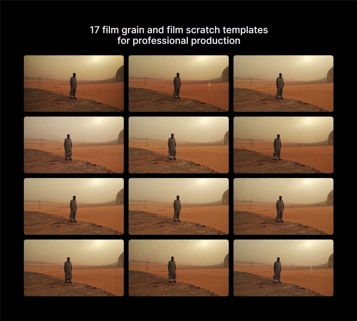PIXFLOW 17个复古风格逼真电影胶片颗粒尘埃划痕叠加视频素材 Sahara Dust（7771）图层云12