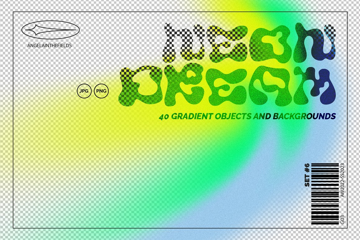 潮流迷幻渐变复古科幻霓虹弥散光海报背景底纹图片设计素材 NEON DREAM Gradient Set（7810）