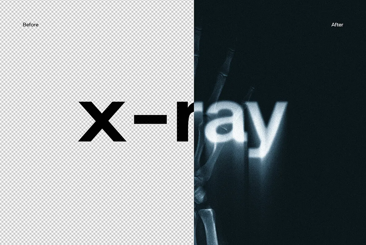 Divided X射线文本失真模糊效果PSD模板 X-Ray （7931）图层云