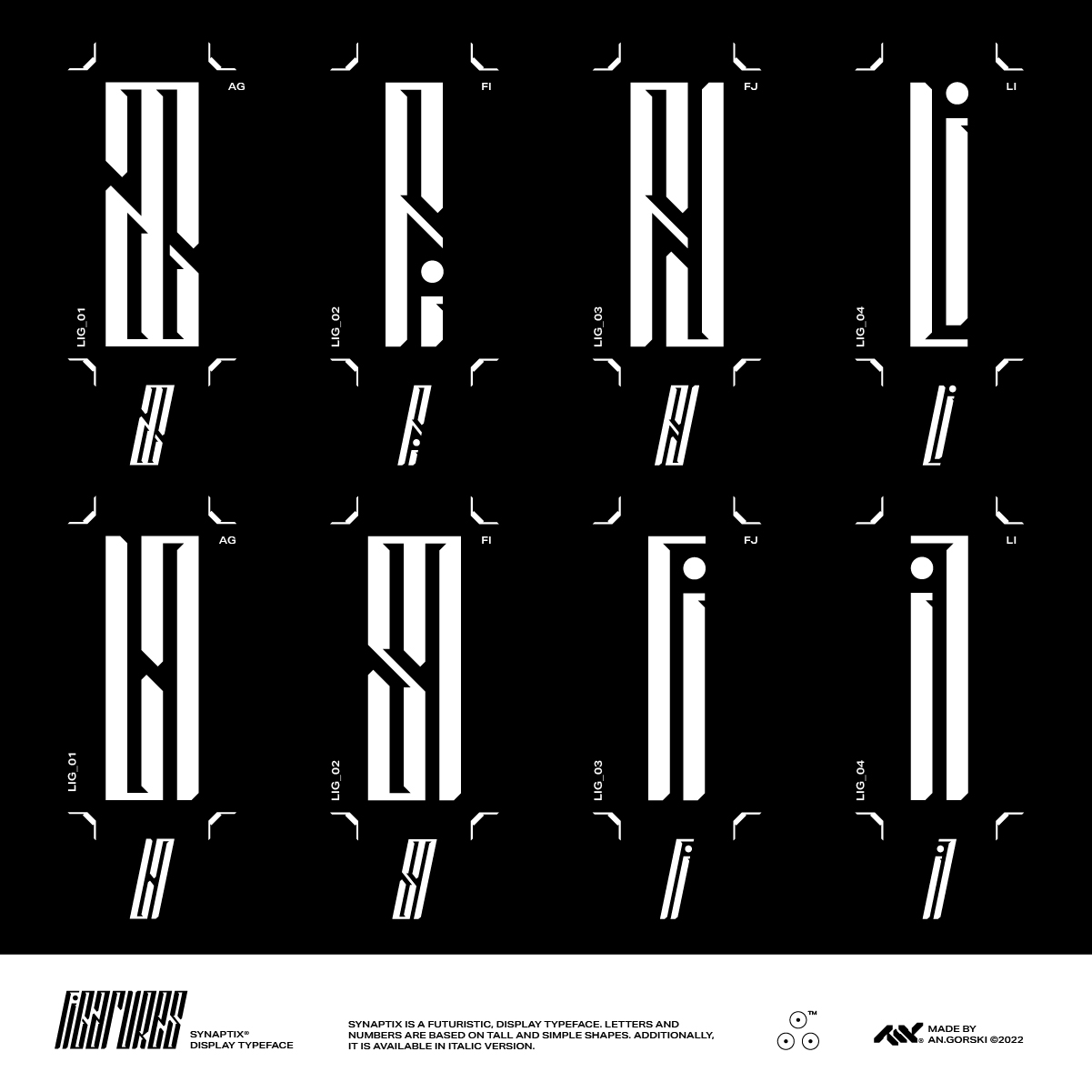 几何创意赛博朋克抽象艺术海报标题排版logo无衬线装饰英文字体 Synaptix（7933）图层云4
