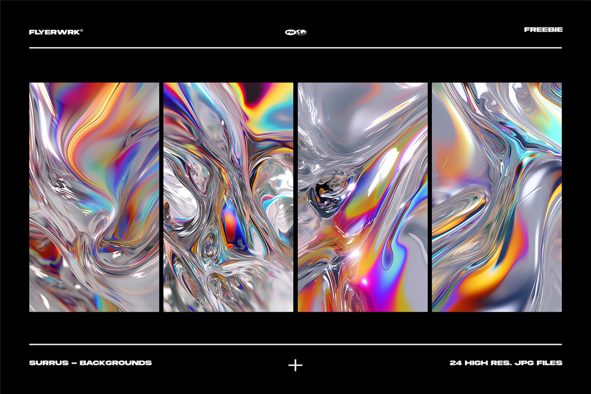 32款潮流迷幻视觉冲击力3D液体流体抽象艺术海报背景图片设计素材（8137）图层云