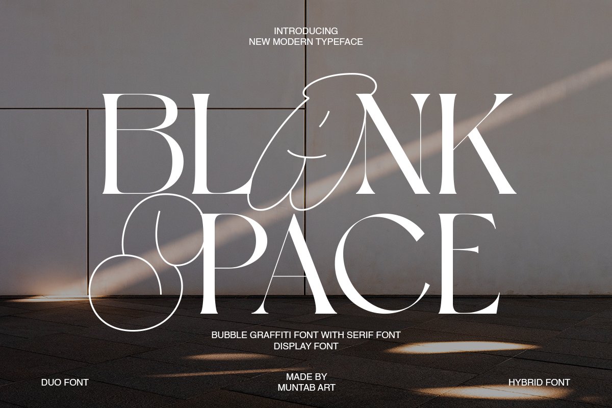 英文字体：现代复古杂志品牌广告设计无衬线字体 Blank Space | Modern Display（8262）